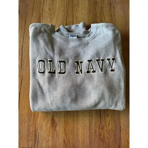 Old Navy Vintage Logo Grey Sweater Size Large